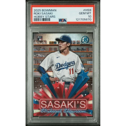 Graded PSA 10 Gem Mint 2025 Bowman Roki Sasaki Dodgers Rookie Card