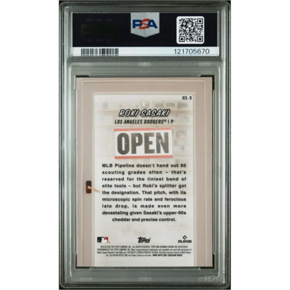 PSA 10 Graded Roki Sasaki 2025 Topps Bowman Rookie Card in Protective Packaging