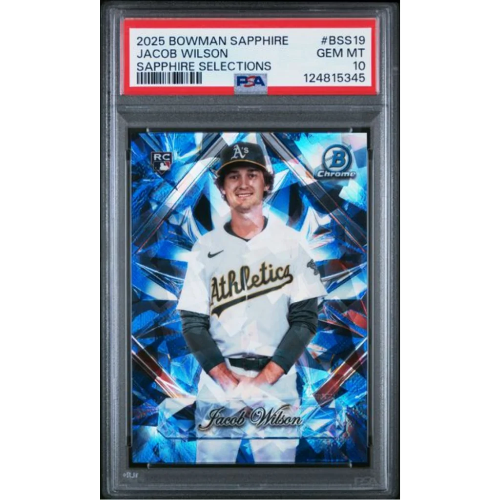 Graded 2025 Topps Bowman Sapphire Jacob Wilson BSS19 Sapphire Selections Rookie RC Baseball Card PSA 10 Gem Mint | Hall of Fame Sports Memorabilia | vintageantiquesgifts.com
