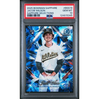 Graded 2025 Topps Bowman Sapphire Jacob Wilson BSS19 Sapphire Selections Rookie RC Baseball Card PSA 10 Gem Mint | Hall of Fame Sports Memorabilia | vintageantiquesgifts.com