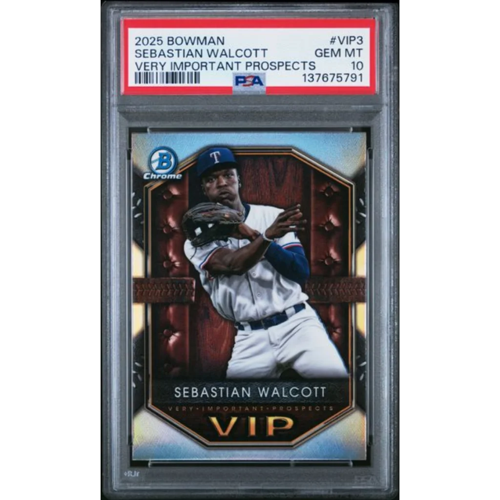 2025 Bowman Chrome Sebastian Walcott Rangers RC PSA 10 Gem Mint
