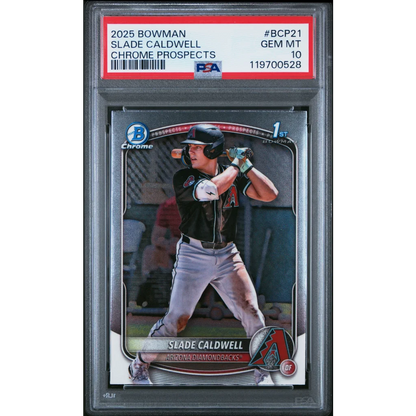 PSA 10 Graded 2025 Bowman Chrome Slade Caldwell Rookie Card
