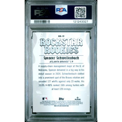 Graded 2025 Topps Bowman Spencer Schwellenbach #RR19 Rockstar Rookies Green Refractor /99 Rookie RC Baseball Card PSA 10 Gem Mint | PSA 10 Gem Mint Graded Rookie Card | vintageantiquesgifts.com