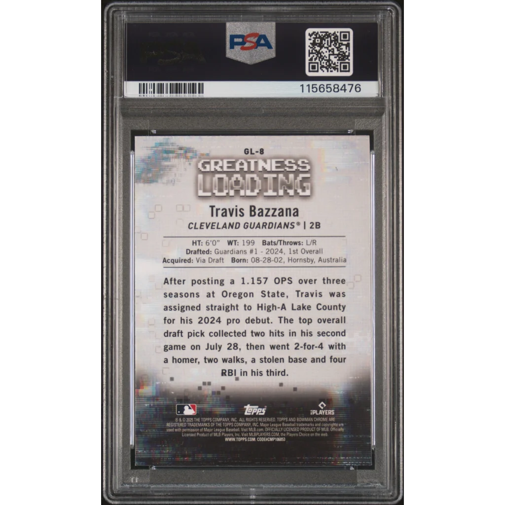 PSA 10 Graded 2025 Topps Bowman Travis Bazzana Rookie RC Card