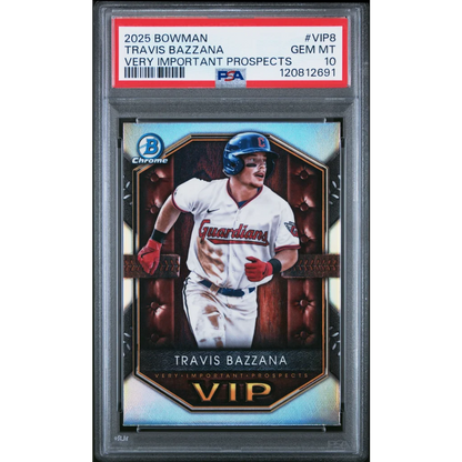 Graded 2025 Topps Bowman Travis Bazzana #VIP8 Very Important Prospects Rookie RC Baseball Card PSA 10 Gem Mint | Hall of Fame Sports Memorabilia | vintageantiquesgifts.com