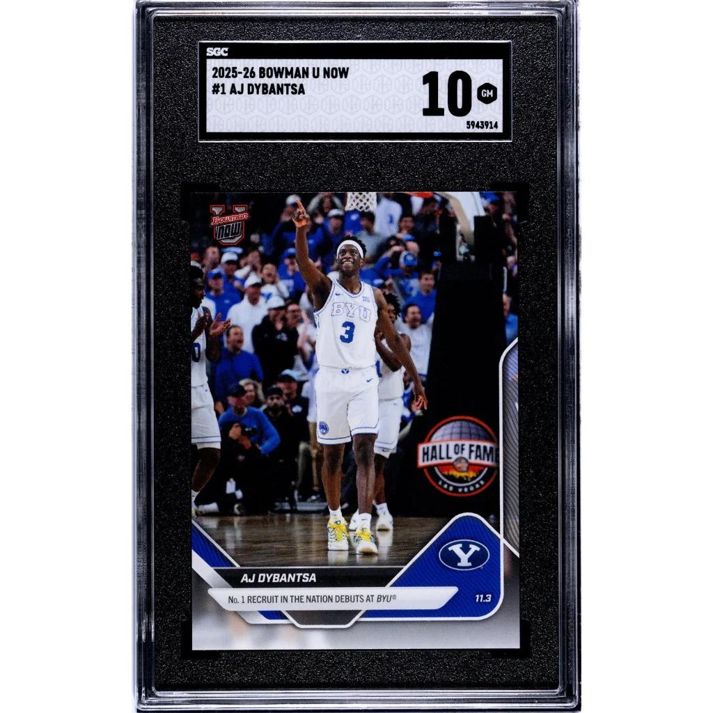 Graded 2025 Topps Bowman U Now AJ Dybantsa #1 Rookie RC Basketball Card SGC 10 Gem Mint | Hall of Fame Sports Memorabilia | vintageantiquesgifts.com