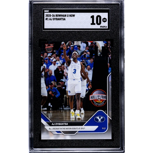 Graded 2025 Topps Bowman U Now AJ Dybantsa #1 Rookie RC Basketball Card SGC 10 Gem Mint | Hall of Fame Sports Memorabilia | vintageantiquesgifts.com
