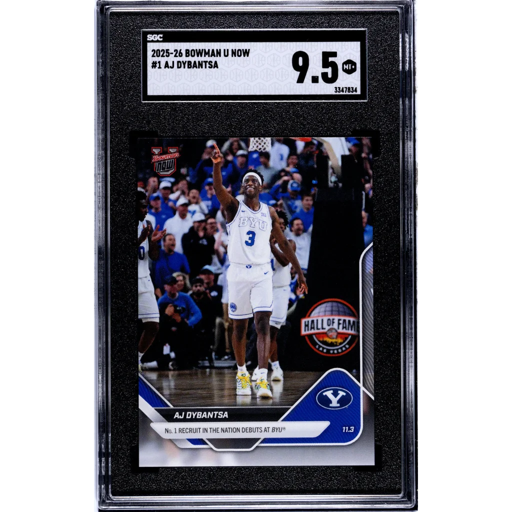 Graded 2025-26 Bowman U Now AJ Dybantsa #1 RC SGC 9.5 slab