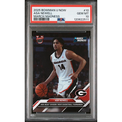 PSA 10 Graded 2025 Bowman U Now Asa Newell March Madness Rookie Card