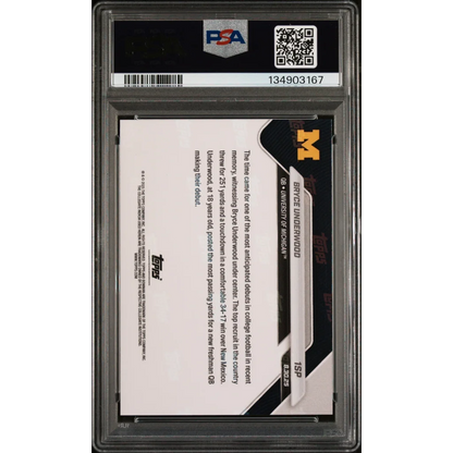 Graded 2025 Topps Bowman U Now Bryce Underwood PSA 9 Rookie Card