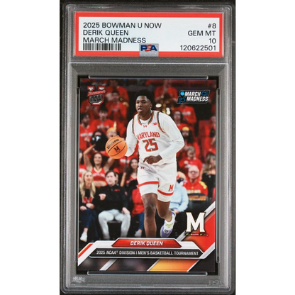 Graded 2025 Topps Bowman U Now Derik Queen #8 March Madness Rookie RC Basketball Card PSA 10 Gem Mint | Hall of Fame Sports Memorabilia | vintageantiquesgifts.com