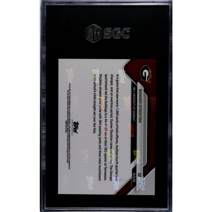 Graded 2025 Topps Bowman U Now Gunner Stockton #12 Black Foil /10 Rookie RC Football Card SGC 10 Gem Mint