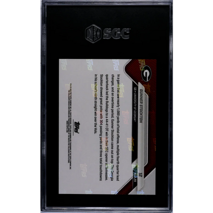 Graded 2025 Topps Bowman U Now Gunner Stockton #12 Gold Foil /50 Rookie RC Football Card SGC 10 Gem Mint
