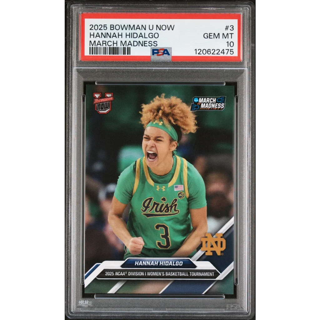Graded 2025 Topps Bowman U Now Hannah Hidalgo #3 March Madness Rookie RC Basketball Card PSA 10 Gem Mint | Hall of Fame Sports Memorabilia | vintageantiquesgifts.com