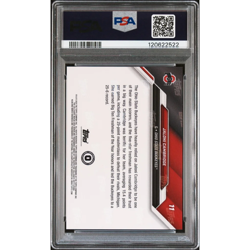 Graded PSA 9 2025 Topps Bowman Jaloni Cambridge #11 Black Rookie Card