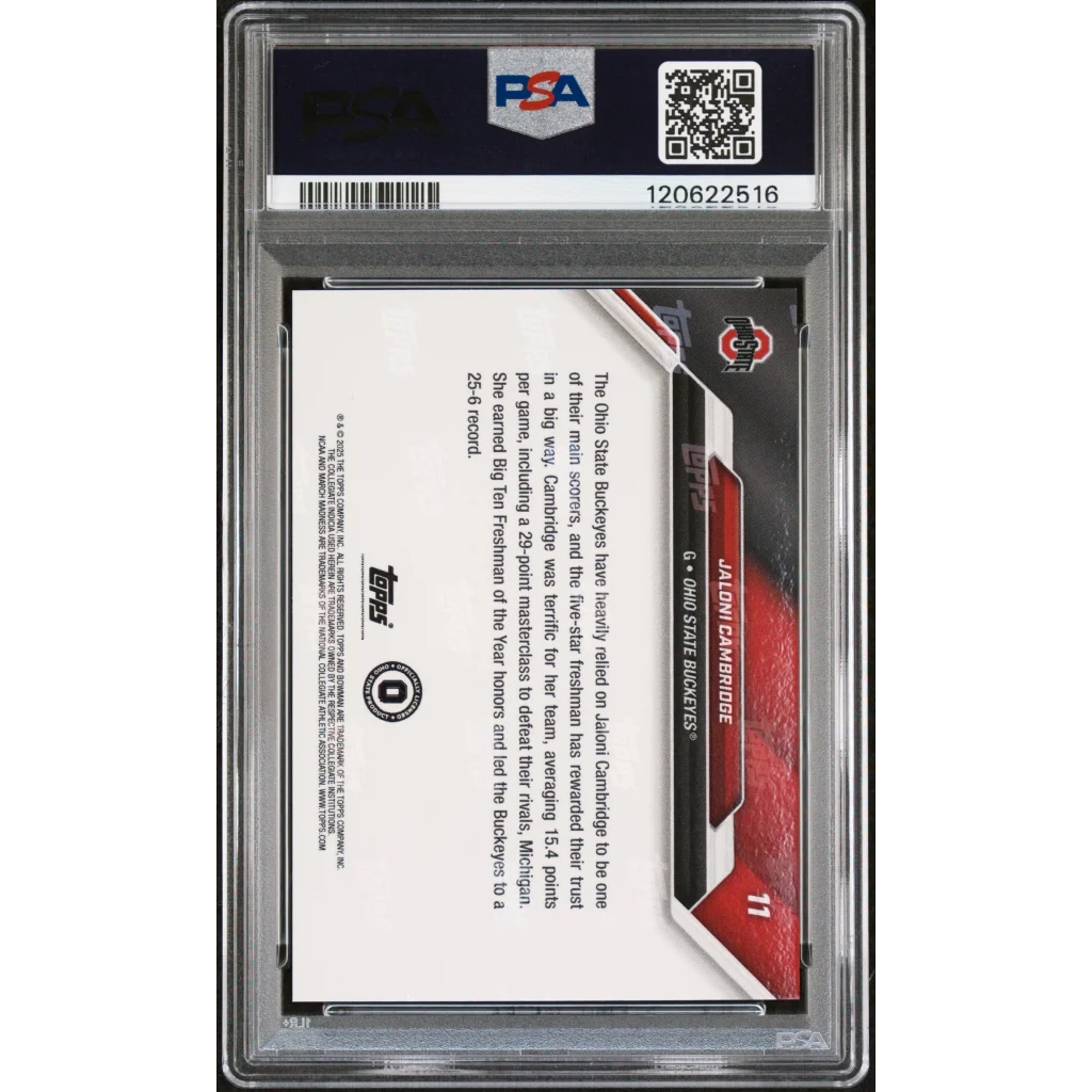 Graded PSA 10 Jaloni Cambridge Ohio State Buckeyes Rookie Card in Slab