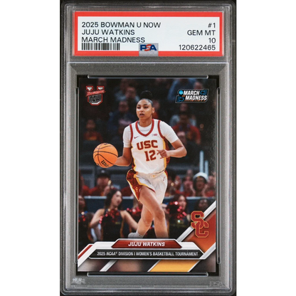 Graded 2025 Topps Bowman U Now JuJu Watkins #1 March Madness Rookie RC Basketball Card PSA 10 Gem Mint