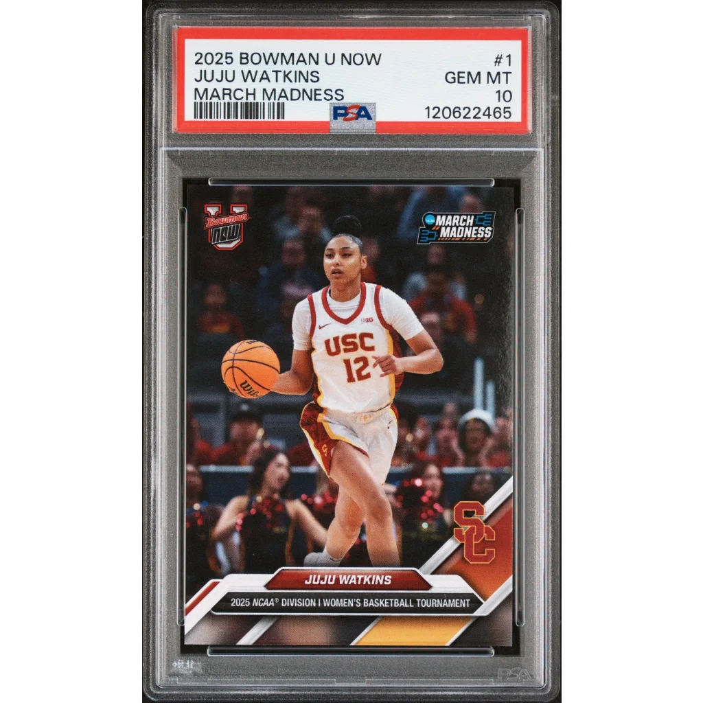 Graded 2025 Topps Bowman U Now JuJu Watkins #1 March Madness Rookie RC Basketball Card PSA 10 Gem Mint | Hall of Fame Sports Memorabilia | vintageantiquesgifts.com