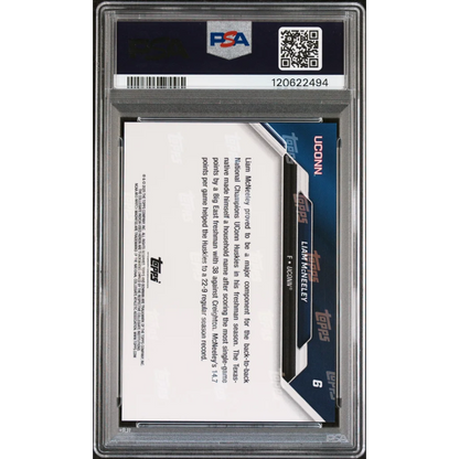 Graded 2025 Topps Bowman U Now Liam McNeeley #6 March Madness Rookie RC Basketball Card PSA 9 Mint