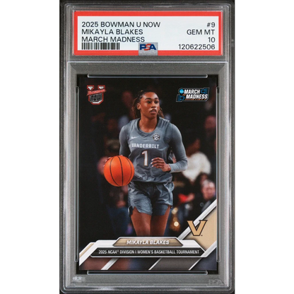 Graded 2025 Topps Bowman U Now Mikayla Blakes March Madness RC PSA 10