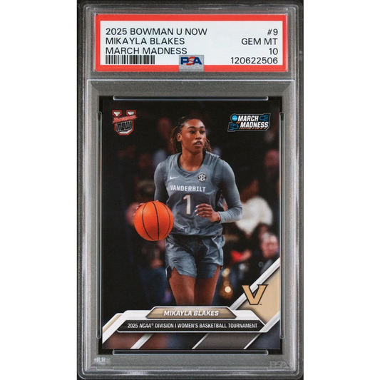 Graded 2025 Topps Bowman U Now Mikayla Blakes March Madness RC PSA 10