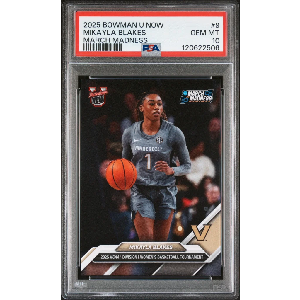 Graded 2025 Topps Bowman U Now Mikayla Blakes #9 March Madness Rookie RC Basketball Card PSA 10 Gem Mint
