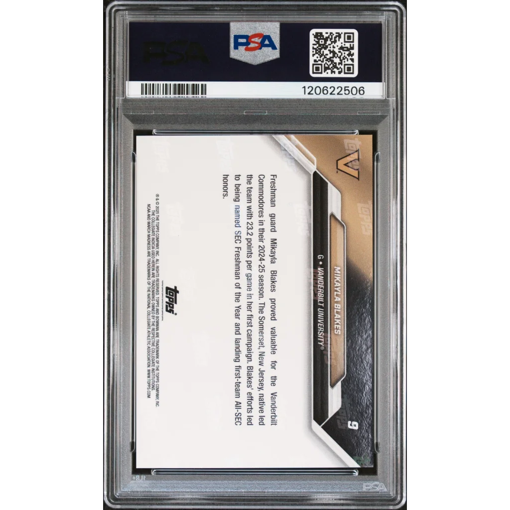 Graded PSA 10 Gem Mint 2025 Topps Bowman Mikayla Blakes Rookie Card