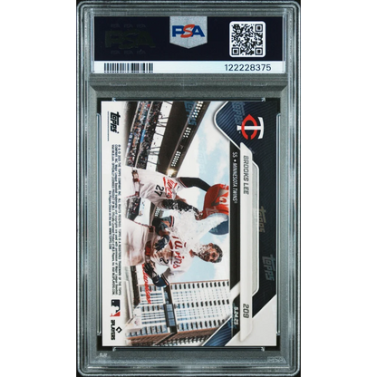 Graded 2025 Topps Now Brooks Lee #209 Black Foil /10 Rookie RC Baseball Card PSA 9 Mint