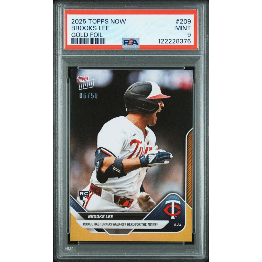 Graded 2025 Topps Now Brooks Lee #209 Gold Foil /50 PSA 9 Mint rookie card