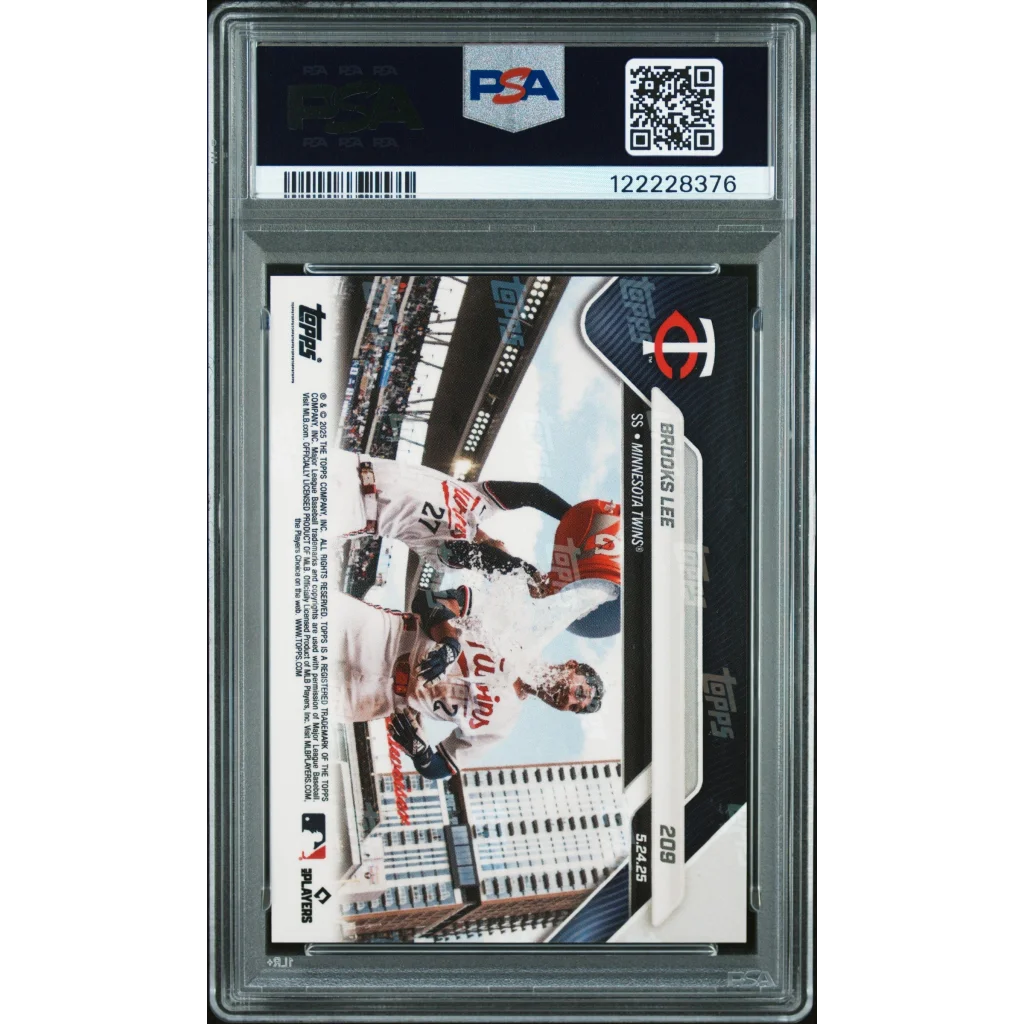 Graded 2025 Topps Now Brooks Lee Gold /50 Rookie PSA 9 Mint card