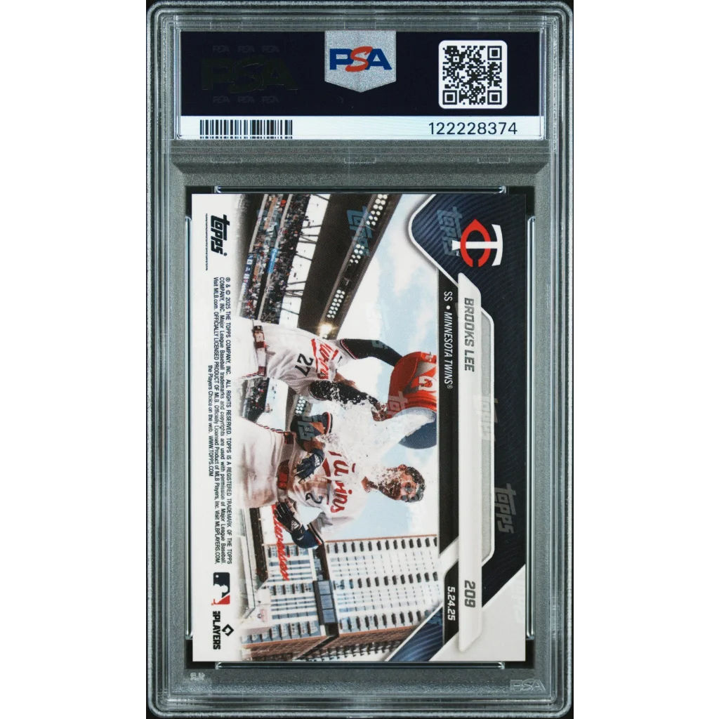 Graded 2025 Topps Now Brooks Lee #209 Orange Foil /25 Rookie RC Baseball Card PSA 9 Mint | PSA 9 Mint Graded Rookie Card | vintageantiquesgifts.com
