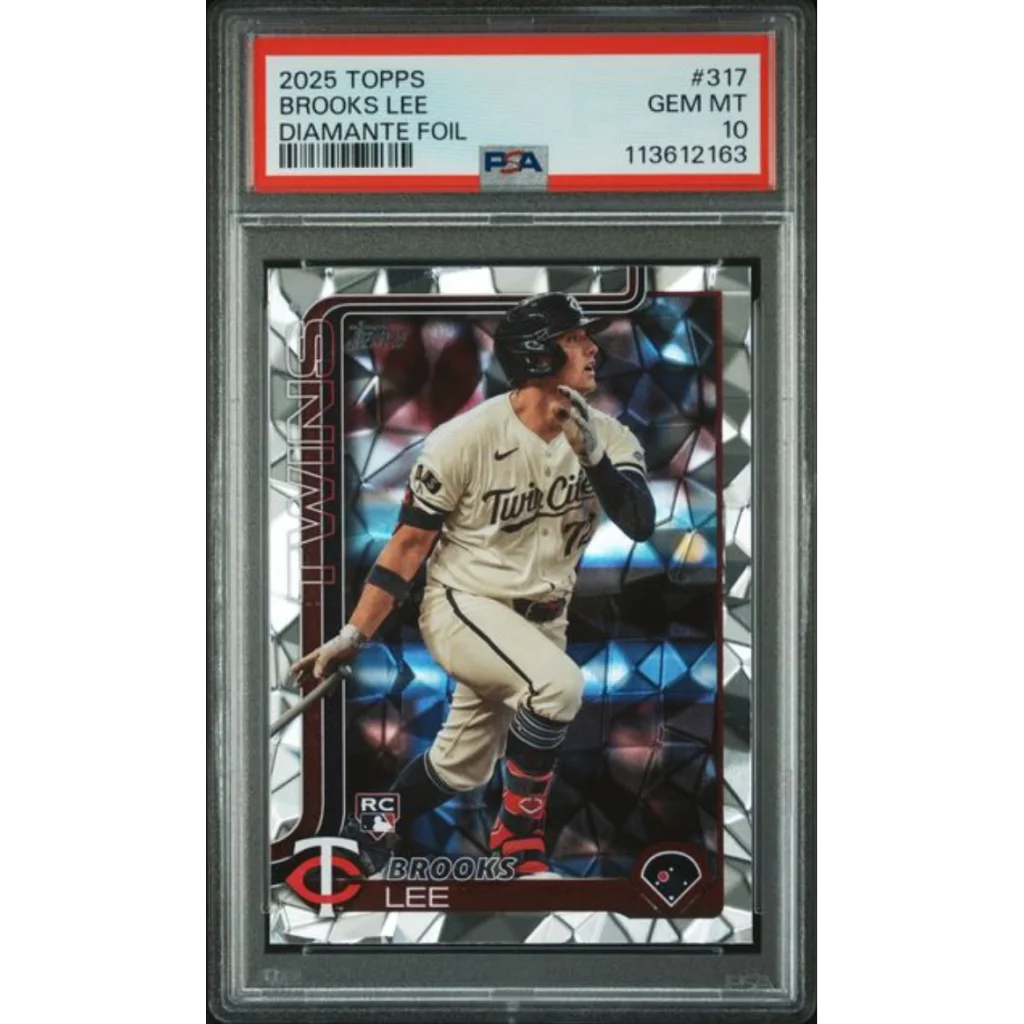 Graded 2025 Topps Brooks Lee #317 Diamante Foil RC PSA 10 Gem Mint
