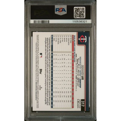 PSA 10 Graded 2025 Topps Brooks Lee #317 Rookie Card in Slab