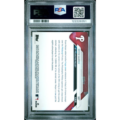 Graded 2018 Topps Bryce Harper #187 PSA 10 Gem Mint Phillies Card