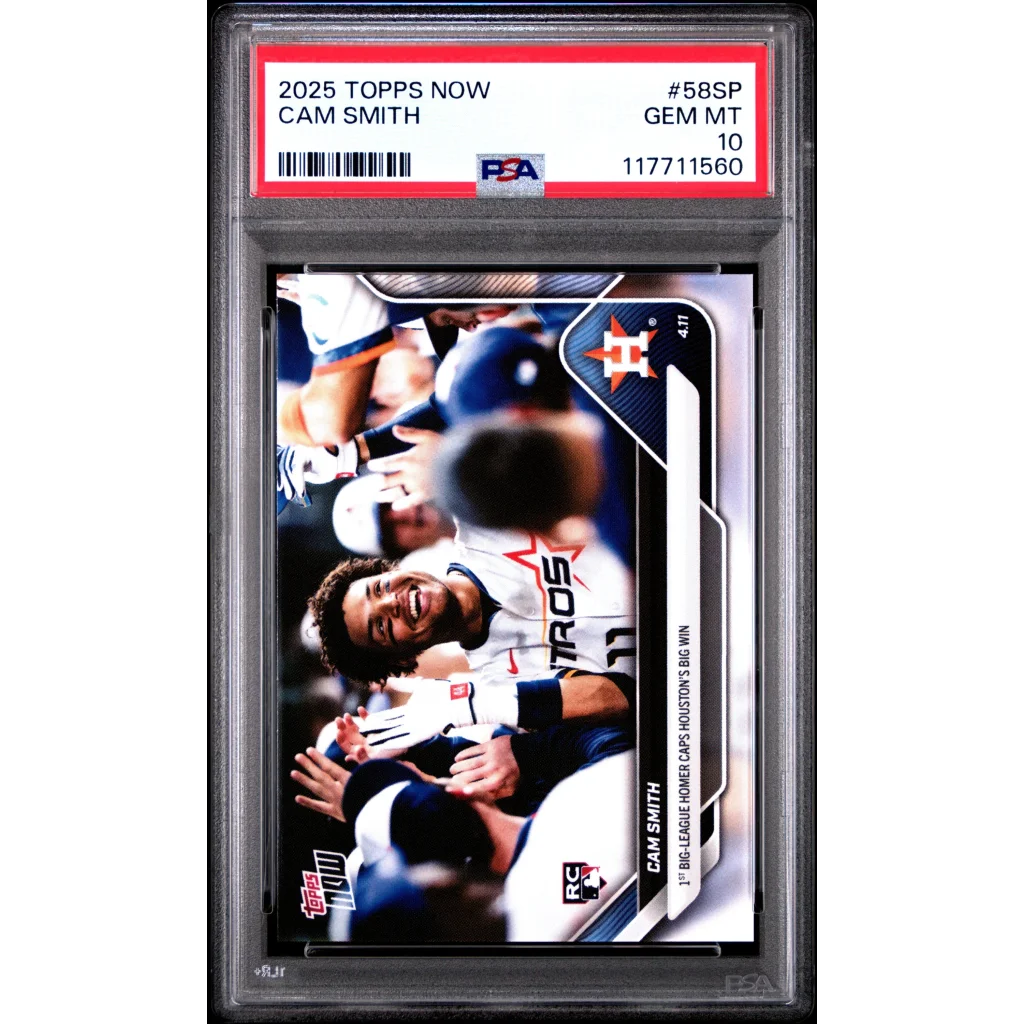 Graded 2025 Topps Now Cam Smith #58SP Rookie RC Baseball Card PSA 10 Gem Mint | Hall of Fame Sports Memorabilia | vintageantiquesgifts.com