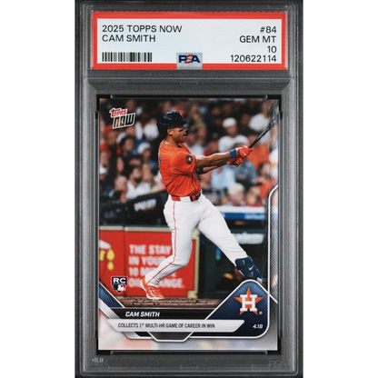 Graded 2025 Topps Now Cam Smith #84 Rookie RC Baseball Card PSA 10 Gem Mint