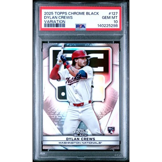 Graded 2025 Topps Chrome Black Dylan Crews 127 Variation Rookie RC Baseball Card PSA 10 Gem Mint | Hall of Fame Sports Memorabilia | vintageantiquesgifts.com