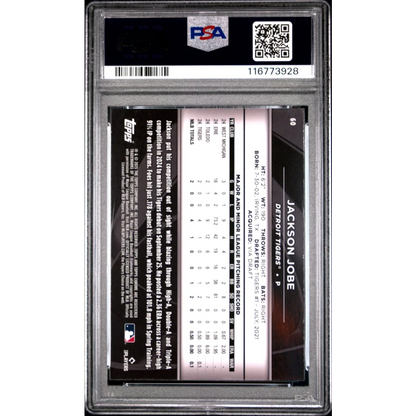 Graded 2025 Topps Chrome Black Jackson Jobe #60 Rookie RC Baseball Card PSA 10 Gem Mint | PSA 10 Gem Mint Graded Rookie Card | vintageantiquesgifts.com