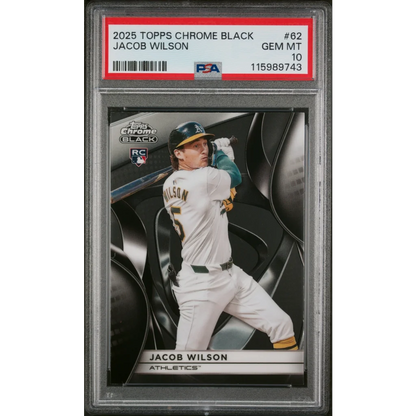 2025 Topps Chrome Black Jacob Wilson #62 Rookie RC PSA 10 Gem Mint Card