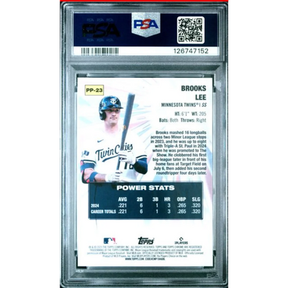 Graded 2025 Topps Chrome Brooks Lee #PP23 Power Players Rookie RC Baseball Card PSA 10 Gem Mint | PSA 10 Gem Mint Graded Rookie Card | vintageantiquesgifts.com