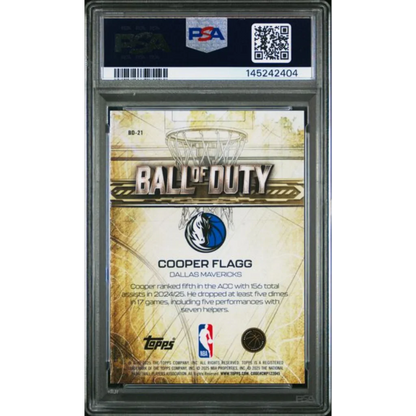 Graded 2025 Topps Chrome Cooper Flagg BD21 Ball of Duty Rookie RC Basketball Card PSA 10 Gem Mint | PSA 10 Gem Mint Graded Rookie Card | vintageantiquesgifts.com