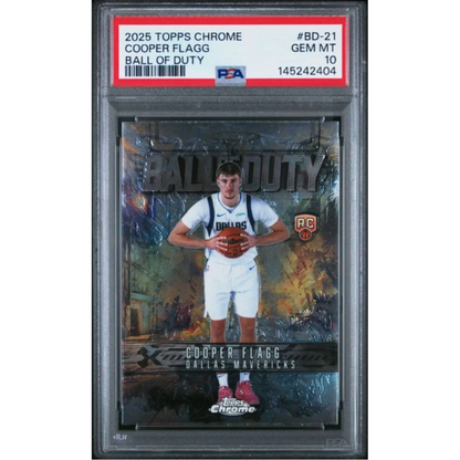 Graded 2025 Topps Chrome Cooper Flagg BD21 Ball of Duty Rookie RC Basketball Card PSA 10 Gem Mint | Hall of Fame Sports Memorabilia | vintageantiquesgifts.com