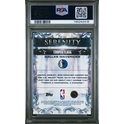 Graded 2025 Topps Chrome Cooper Flagg SY11 Serenity Rookie RC Basketball Card PSA 10 Gem Mint | PSA 10 Gem Mint Graded Rookie Card | vintageantiquesgifts.com