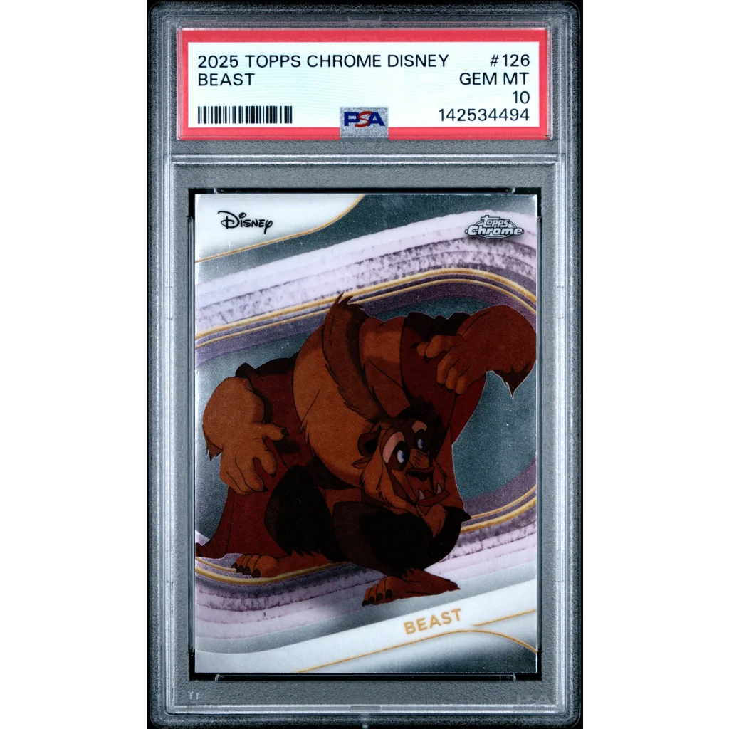 Graded 2025 Topps Chrome Disney Beast 126 Beauty and the Beast Trading Card PSA 10 Gem Mint | Hall of Fame Sports Memorabilia | vintageantiquesgifts.com