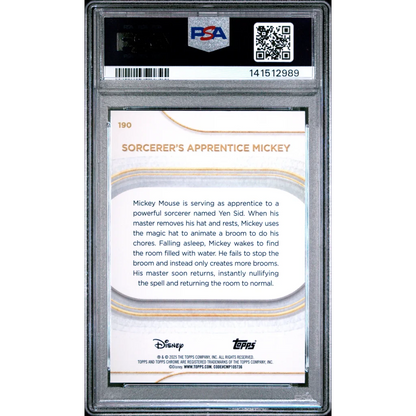 Graded PSA 10 2015 Topps Chrome Sorcerer’s Apprentice Mickey #190 card