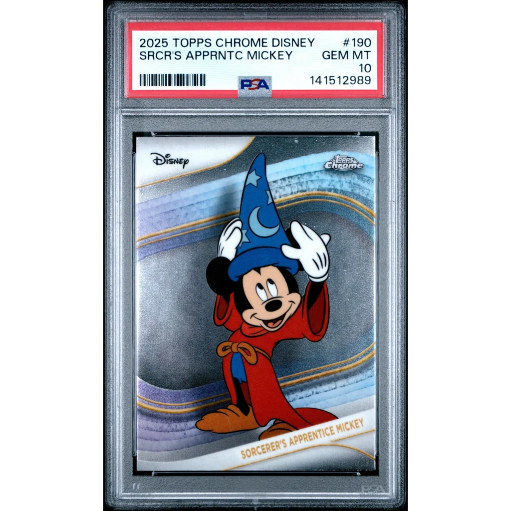 Graded 2025 Topps Chrome Disney Sorcerer’s Apprentice Mickey PSA 10