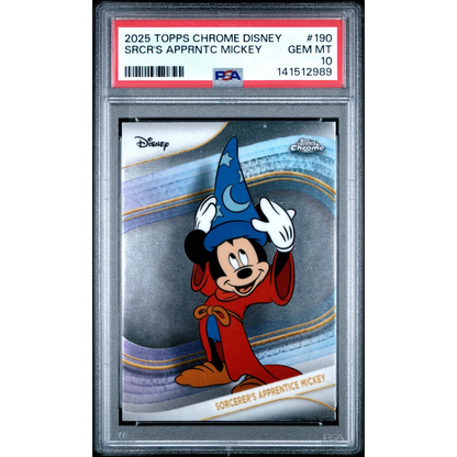 Graded 2025 Topps Chrome Disney Sorcerer’s Apprentice Mickey PSA 10