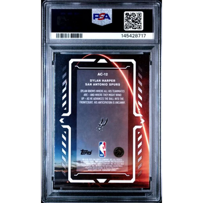 PSA 10 Graded 2025 Topps Chrome Dylan Harper AC-12 Spurs Rookie Card