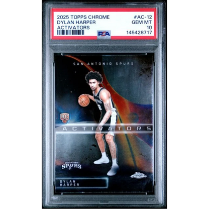 Graded PSA 10 2025 Topps Chrome Dylan Harper Activators Rookie RC Card