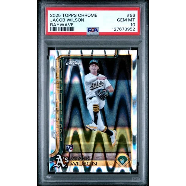 Graded 2025 Topps Chrome Jacob Wilson #96 Raywave Rookie RC Baseball Card PSA 10 Gem Mint | Hall of Fame Sports Memorabilia | vintageantiquesgifts.com